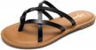 effortlessly stylish: luffymomo women's elastic strap flat sandals for casual summer comfort logo