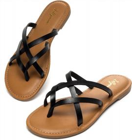 img 2 attached to Effortlessly Stylish: LUFFYMOMO Women'S Elastic Strap Flat Sandals For Casual Summer Comfort