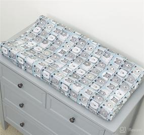 img 2 attached to 🐻 Soft and Snuggly: Dwell Studio Bear Hugs Changing Pad Cover in Blue/Gray/White