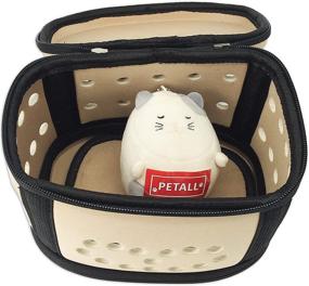 img 3 attached to Compact Hamster Cage Carrier - Travel Bag with Hard-Sided Kennel for 🐹 Mini Poodles, Small Animals, Hedgehogs, Mice, Rats, Sugar Gliders, Squirrels, Chinchillas, Rabbits, Ferrets