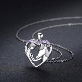 img 3 attached to Silver Horse Pendant Necklace For Women And Girls - A Lucky Charm In Heart Design - Perfect Cowgirl, Equestrian Gift For Birthday, Mother'S Day Or Any Occasion - Medwise Embrace Horse Necklace