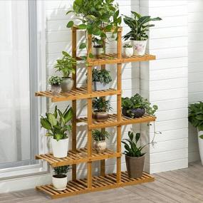 img 2 attached to Stylish And Versatile Wooden Flower Stand With Multiple Shelves - Perfect For Plant Displays