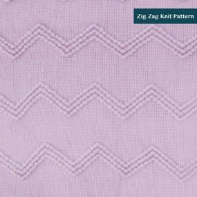 img 1 attached to PAVILIA Knitted Throw Blanket Fringe Lilac Lavender Light Purple Decorative Tassel Boho Farmhouse Decor Couch Bed Sofa Fall Outdoor Woven Textured Afghan Soft Lightweight Cozy Acrylic 50X60