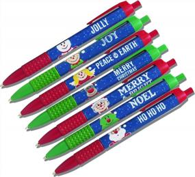 img 3 attached to 7 Pack USA Made Black Ink Pens With Christmas Designs - Perfect Stocking Stuffer For Kids, School & Home Supplies From Toys For Tots