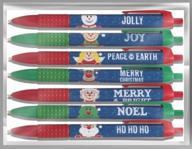 7 упаковок сделанных в сша черных ручек с рождественскими рисунками - идеальные чулки для детей, школьных принадлежностей и товаров для дома от игрушек для малышей логотип