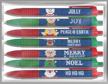 7 pack usa made black ink pens with christmas designs - perfect stocking stuffer for kids, school & home supplies from toys for tots logo