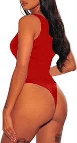 img 2 attached to 👗 LAGSHIAN Women's Sleeveless Bodycon Leotard Bodysuit - Enhancing Clothing for Stylish Bodysuits