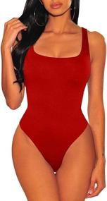 img 4 attached to 👗 LAGSHIAN Women's Sleeveless Bodycon Leotard Bodysuit - Enhancing Clothing for Stylish Bodysuits