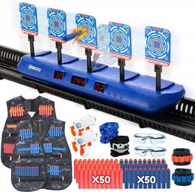 img 4 attached to Blast Your Way To Victory With The BFUNTOYS Digital Moving Shooting Target Set - Includes 5 Auto-Reset Targets, Tactical Gear, And More!