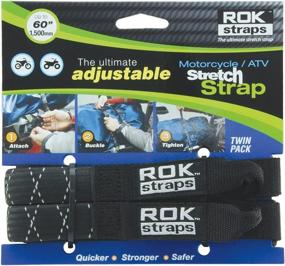 img 3 attached to 🏍️ ROK Straps ROK-10050 Black/Reflective 18&#34; - 60&#34; Adjustable Stretch Strap for Motorcycles/ATVs