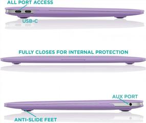 img 3 attached to 13-дюймовый чехол для MacBook Air 2019 2018 A1932, мягкая на ощупь жесткая оболочка с дисплеем Retina Touch ID - фиолетовый (новейшая версия) от Kuzy