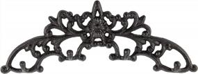 img 4 attached to Gasare, Key Holder For Wall, Decorative Key Rack, Flower Design, 4 Sturdy Hooks, Cast Iron, Wall Mount Screws And Anchors, 12 X 4 ½ Inches, Brown, 1 Unit