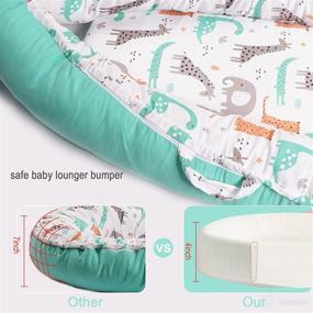 img 2 attached to 👶 Viviland Baby Lounger - Co Sleeper Nest for Bed, Soft & Breathable Cotton Newborn Lounger for Crib Bassinet Mattress, Essential Baby Product for 0-24 Months (Animal, Boy)