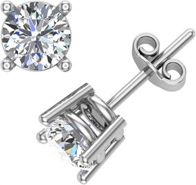 img 1 attached to 💎 Stunning 1/4 ctw Diamond Earrings: Elegant 14K Gold Earstuds - Perfect Gifts for Women and Girls