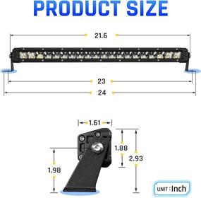 img 3 attached to 🚗 22-дюймовая светодиодная 1-рядная лампа 72W - светодиодная лампа сочетает прожекторное и широкоугольное распространение света для работы, вождения, внедорожных прогулок на грузовиках, внедорожниках, четырехколесных амфибиях и автомобилях 4X4