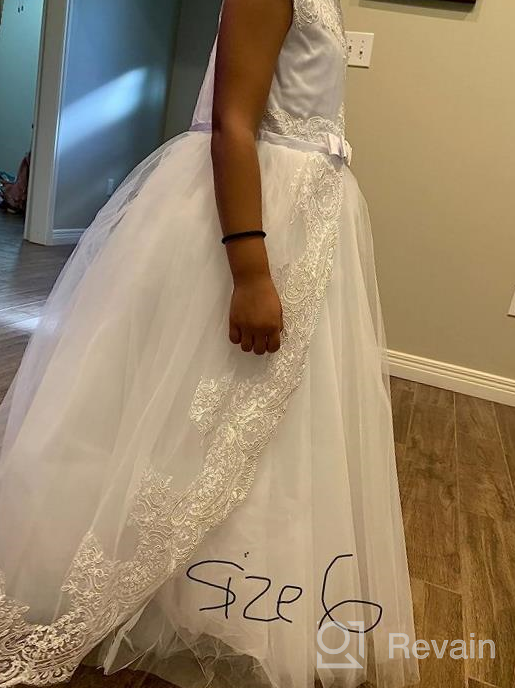 img 1 attached to ABAO SISTER Elegant Satin Lace Fancy Flower Girl Dress, Perfect for Pageant and Ball Gown Events (Size 2, Ivory) review by Chris Martin