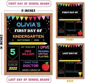 img 3 attached to My 1St Day Of School Chalkboard Sign Photo Prop 10X12 Inch Double Sided Back To School Board For Kids Girls Boys - First & Last Day Wooden Boards Of Preschool Kindergarten