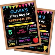 my 1st day of school chalkboard sign photo prop 10x12 inch double sided back to school board for kids girls boys - first & last day wooden boards of preschool kindergarten logo