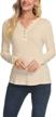 women's long sleeve v-neck henley button blouse - olrain slim fit tops logo
