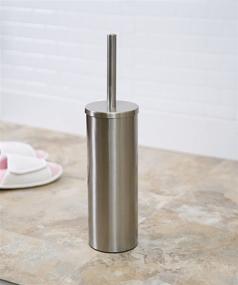 img 1 attached to BINO 'Mona' Toilet Brush & Holder Set with Drainage Cup, Brushed Nickel Finish