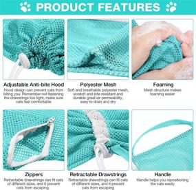img 1 attached to 🐱 Multi-functional Cat Shower Net Bag: Adjustable Grooming and Bathing Bag for Calm and Secure Cat Restraint, Biting & Scratching Prevention - Ideal for Bathing, Nail Trimming, Ears Cleaning.