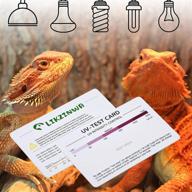 uv sensor card - 2 pack - reptile lamp uv sensor test card for bearded dragons, lizards, and reptiles - uvb fluorescent lamp logo