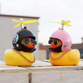 img 1 attached to MEIJIABA Car Duck: Rubber Bike Large Duck for Car Accessories and Dashboard Toy Small Duck Decoration - 2 Pack (8&Pink)