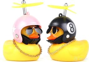 img 4 attached to MEIJIABA Car Duck: Rubber Bike Large Duck for Car Accessories and Dashboard Toy Small Duck Decoration - 2 Pack (8&Pink)