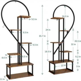 img 3 attached to 6 Tier Half Heart Metal Plant Stand - Perfect For Home Garden & Patio Decor!