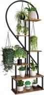 6 tier half heart metal plant stand - perfect for home garden & patio decor! logo