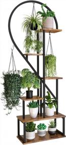 img 4 attached to 6 Tier Half Heart Metal Plant Stand - Perfect For Home Garden & Patio Decor!