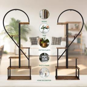 img 2 attached to 6 Tier Half Heart Metal Plant Stand - Perfect For Home Garden & Patio Decor!