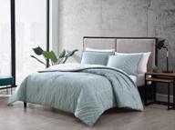 mint twin comforter set: city scene ceres cotton bedding for cozy urban bedrooms logo