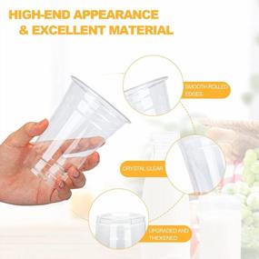 img 1 attached to Clear Disposable Plastic Cups - 150 Pack Of 12Oz Cups For Coffee, Tea, Smoothies, Sodas And Mixed Drinks By TashiBox