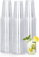 прозрачные одноразовые пластиковые стаканчики - упаковка 150 стаканов по 12 унций для кофе, чая, смузи, газированных напитков и смешанных напитков от tashibox логотип