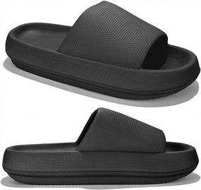 img 4 attached to Men'S & Women'S FINLEOO Quick-Drying Shower Sandal Slippers With Drainage Holes, Soft Sole Open Toe House Slippers For Gym Use.