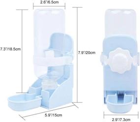img 3 attached to Pet Water Dispenser Set: 2-Pack 17Oz Rabbit Water Bottles With No-Drip Technology, Hanging Small Animal Water Bowl For Bunny, Chinchilla, Hedgehog, Ferret, And Hamster Cage