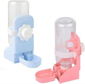 img 4 attached to Pet Water Dispenser Set: 2-Pack 17Oz Rabbit Water Bottles With No-Drip Technology, Hanging Small Animal Water Bowl For Bunny, Chinchilla, Hedgehog, Ferret, And Hamster Cage