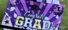img 5 attached to Purple Extra-Large Graduation Party Banner 78.8"X40.3" For 2021 & 2022 Graduation Celebrations - Perfect Booth Backdrop, Photo Prop & Decorations - Indoor/Outdoor Use At Home Or School