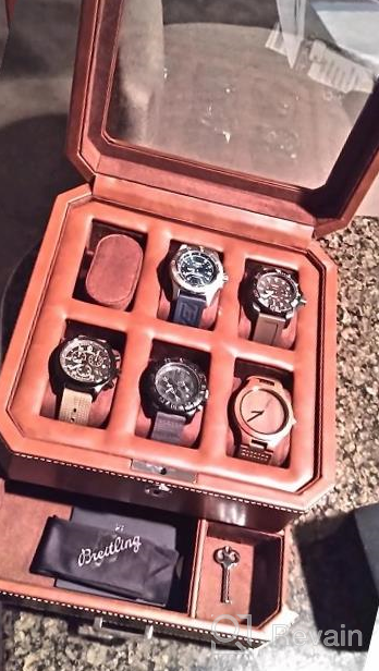 img 1 attached to Organize Your Timepieces In Style With ROTHWELL'S 6-Slot Leather Watch Box And Valet Drawer review by Joel Payne