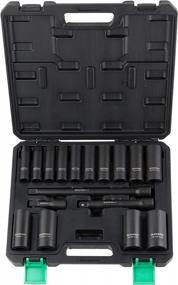 img 4 attached to 17-Piece 1/2-Inch Drive 6 Point Deep Impact Socket Set, SAE Size - Amazon Brand Denali With Carrying Case