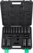 17-piece 1/2-inch drive 6 point deep impact socket set, sae size - amazon brand denali with carrying case logo
