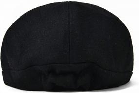 img 2 attached to Men'S Wool Blend Newsboy Cap: Tweed Herringbone Cabbie Flat Cap By VOBOOM - 8-Panel Hat For Style And Comfort