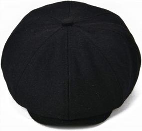 img 3 attached to Men'S Wool Blend Newsboy Cap: Tweed Herringbone Cabbie Flat Cap By VOBOOM - 8-Panel Hat For Style And Comfort