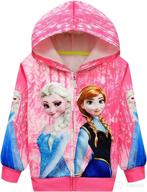 👧 aovclkid little girls hoodie zip toddler print sweatshirt coat cartoon jacket with long sleeves logo