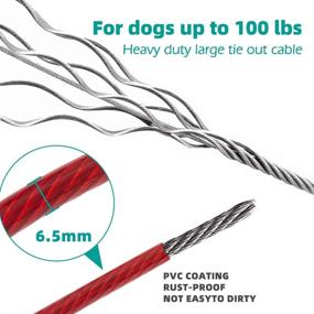 img 2 attached to 🐶 Long 50ft Dog Tie-Out Cable – Heavy Duty Leash for Medium to Large Dogs up to 100lbs – Ideal for Outdoor Camping, Yard Training, and More