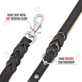 img 1 attached to 🐕 Riparo Heavy Duty Leather Braided Dog Leash with 2 Handles: Ultimate Control for Medium to Large Dogs