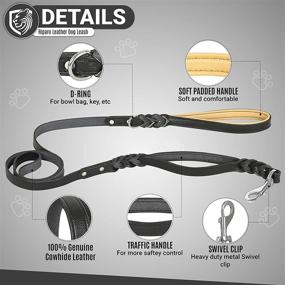 img 2 attached to 🐕 Riparo Heavy Duty Leather Braided Dog Leash with 2 Handles: Ultimate Control for Medium to Large Dogs