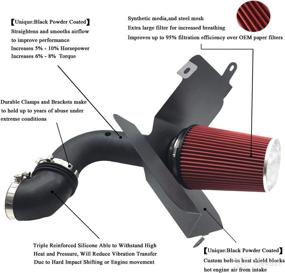 img 3 attached to 🚀 4-Inch Perfit Formance Cold Air Intake Induction Kit with Filter | 2003-2007 Dodge Ram 2500 3500 5.9L L6 Turbo Diesel | Black Tube & Red Filter