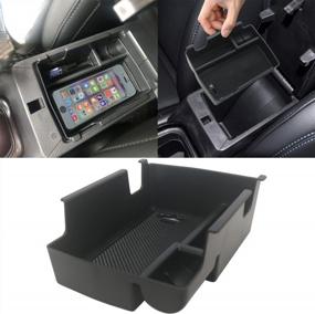 img 4 attached to Premium Center Console Storage Box Organizer For 2022-2023 Jeep Compass | YOCTM Armrest Box With Secondary Glove Compartment | Black Interior Accessories